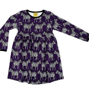 DUNS Purple Zebra Print Dress Sz 116cm